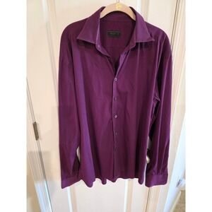 PRADA Mens Long Sleeve Button Down Dress Shirt Purple Made in Italy Size 41 16